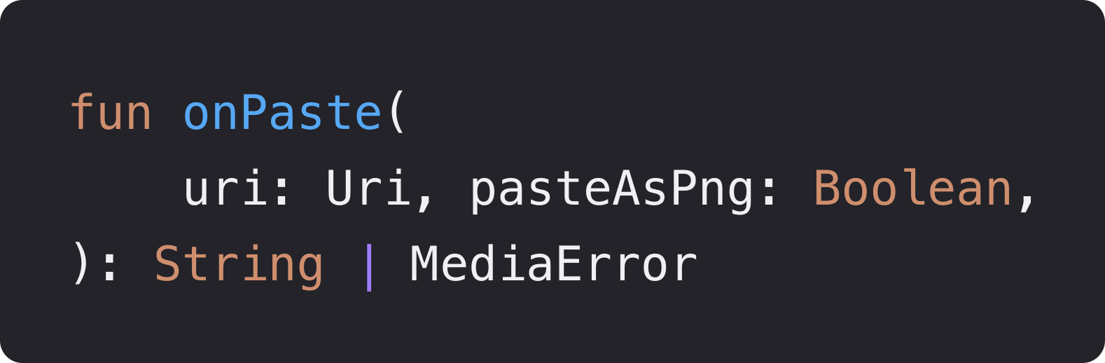 onPaste 제안 문법