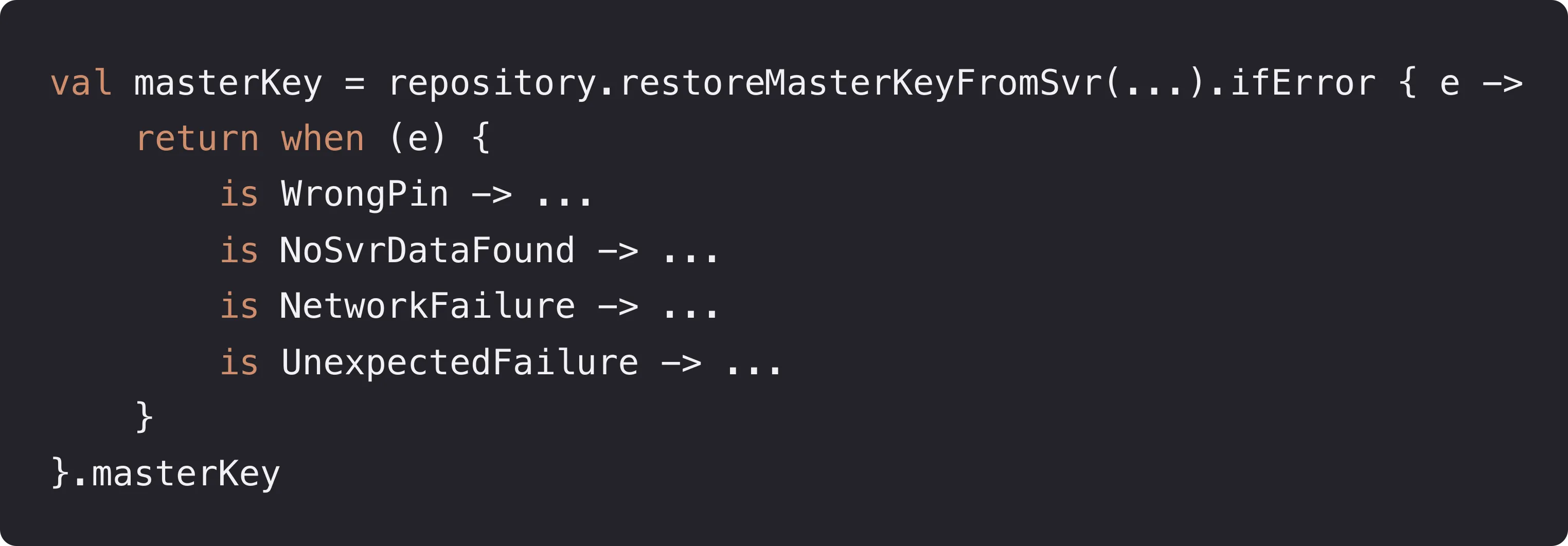 restoreMasterKey 제안 문법